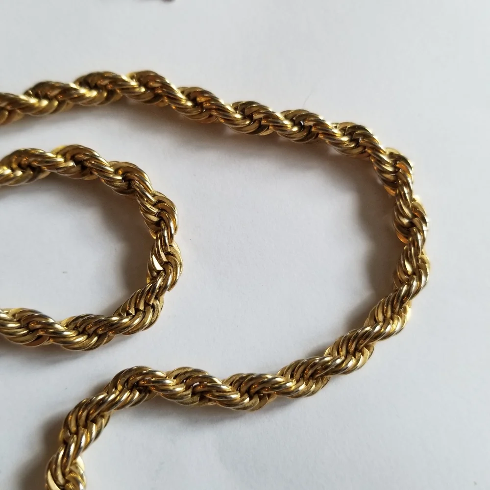 Relisted -Vintage rope chain gold tone metal - Picture 8 of 13
